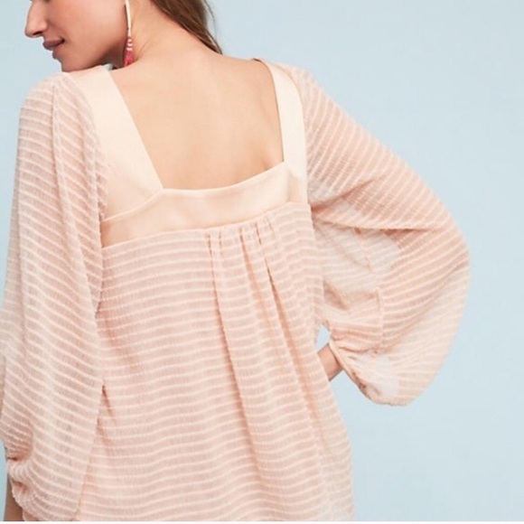 Anthropologie Meadow Rue Allyson Textured Top Pink - Picture 3 of 15